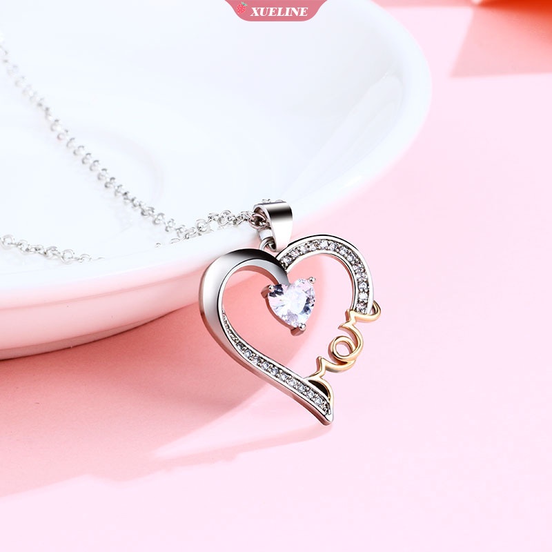 Kalung Berbentuk Hati Yang Dipersonalisasi Dengan 1 birthstone custom Grafir Nama Liontin Hadiah Hari Ibu Perhiasan [ZXL]