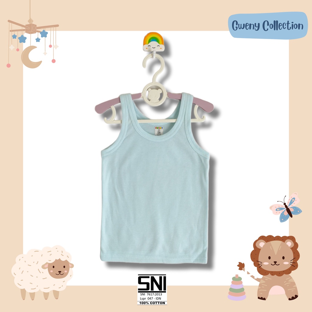 Singlet Anak Dan  Bayi Kaos Dalam Anak LB Warna Baju Dalam Baby Uk 14-22 Unisex 100% COTTON