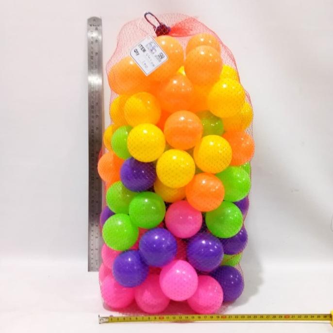 Mainan mandi Bola Plastik - isi 100pcs - Bermacam Warna HRG DISKON