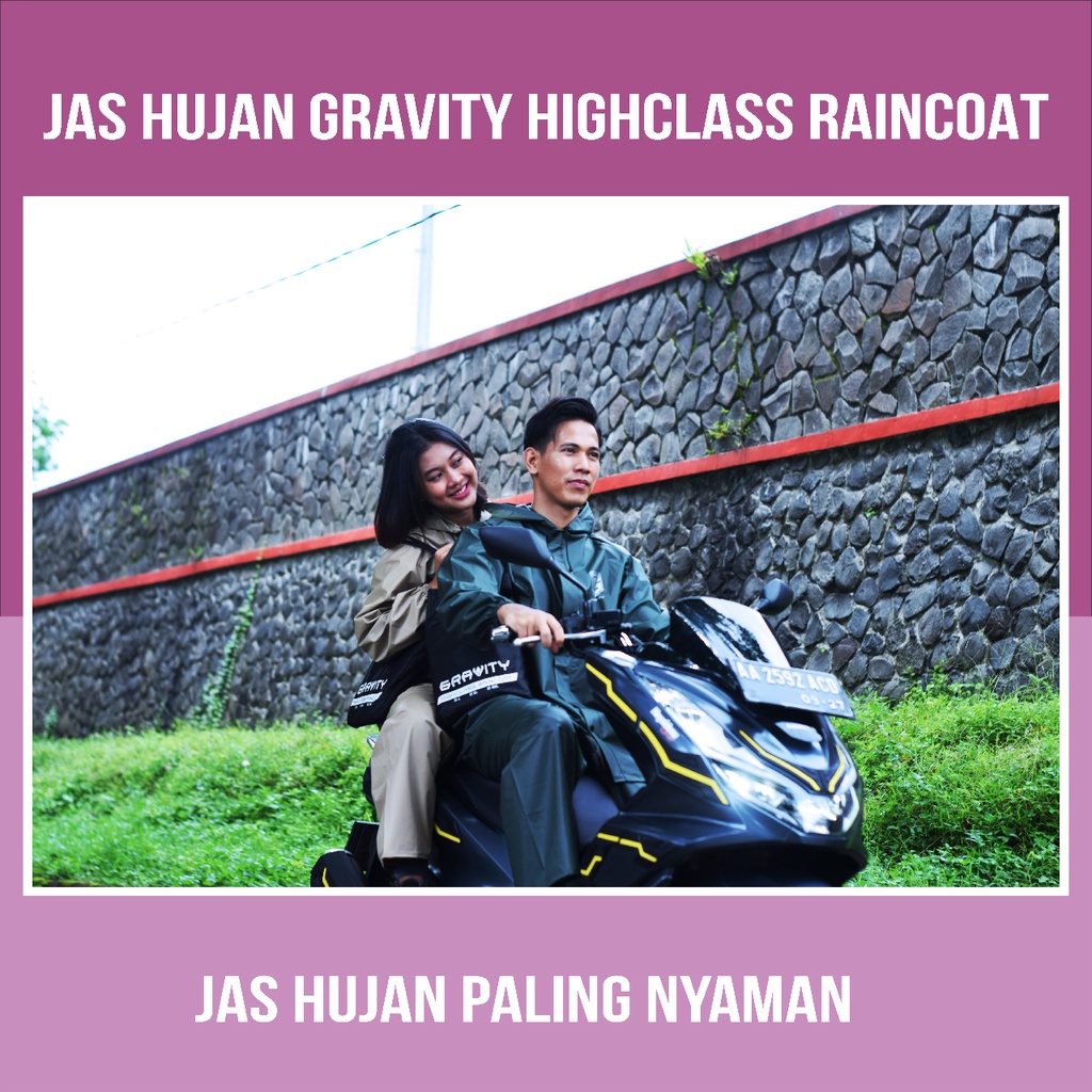 Jas Hujan GRAVITY Pria Wanita Mantel Hujan Jas Ujan Dewasa Raincoat Pria Wanita Tebal Keren Unisex