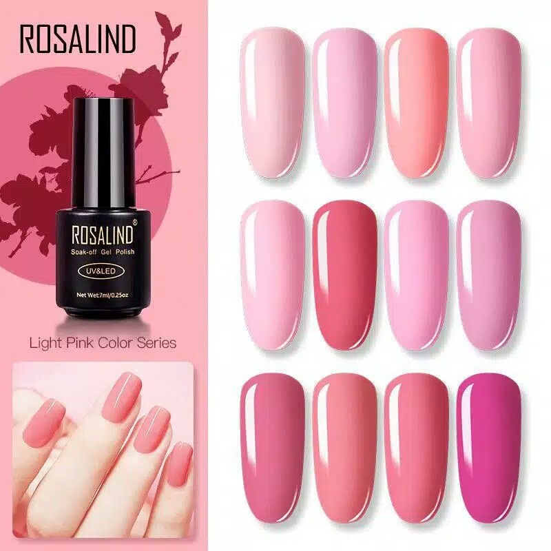 ROSALIND LIGHT PINK COLOR SERIES Gel Nail Polish UV LED / Kutek / Cat Kuku Bagus Murah