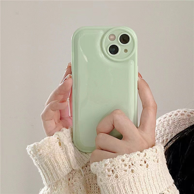 Airbag Candy Silver Soft Case iP iPhone 6 6S 7 8 14 + Plus SE 2020 XR XS Max 11 12 13 Pro Max Apple Green Blue Cover