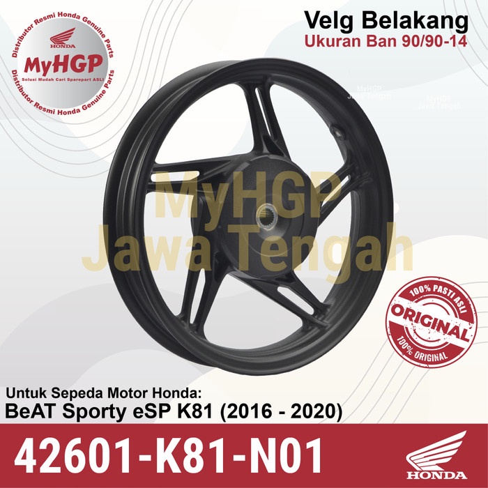 42601-K81-N01 Velg Belakang BeAT & BeAT Street 90/90-14 Pelek ASLI Ori