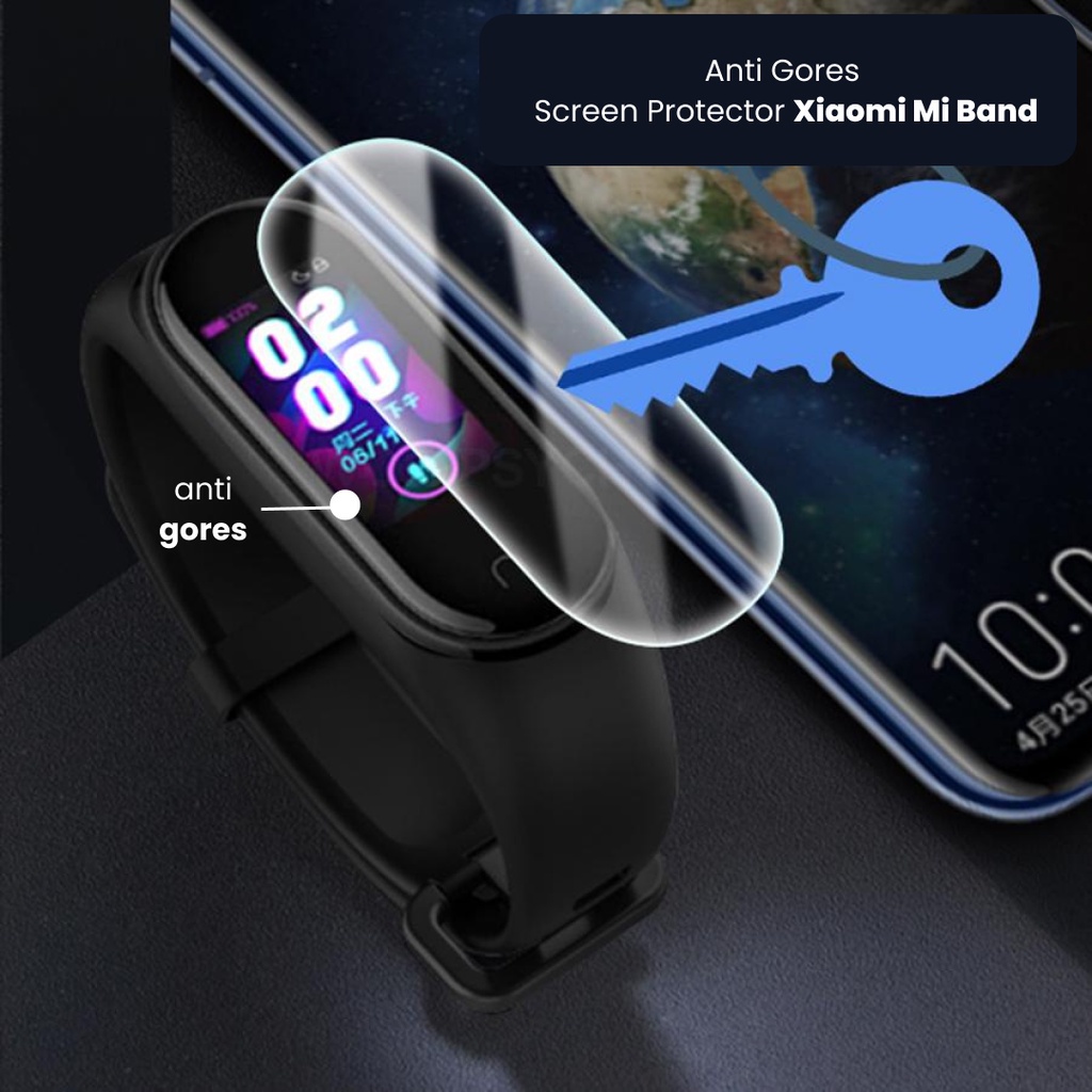 Anti Gores Xiaomi Band Screen Film Mi Band 3 4 5 6 2D Soft TPU 3D Full Covered Screen Protector