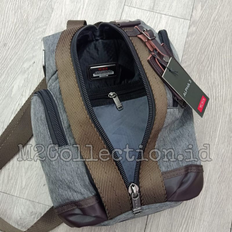 Slingbag Tumi Saratoga Alpha Bravo Grey Bodybag Tas Selempang Mirror Quality