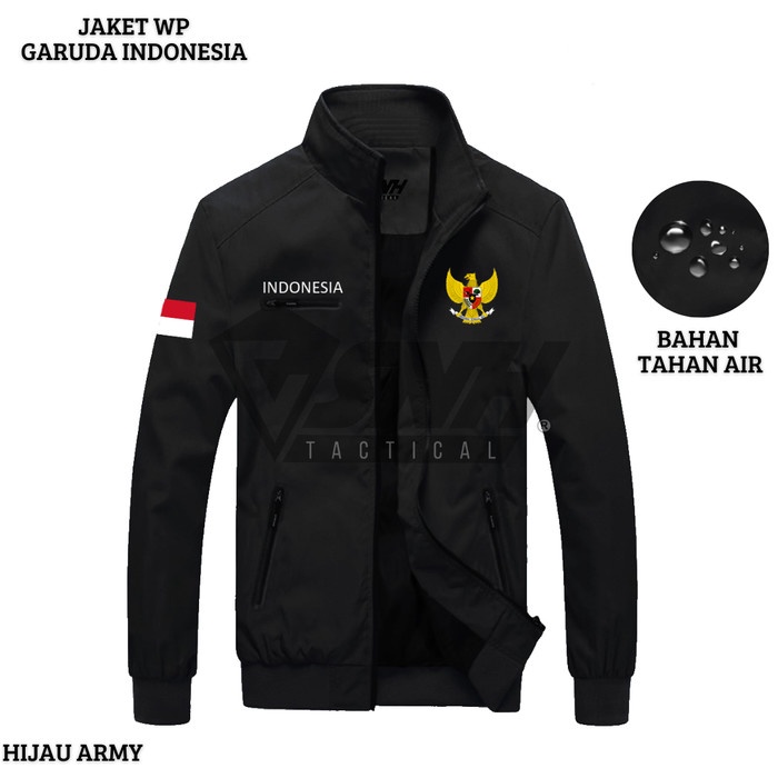 ⭐BISA COD⭐ Jaket WP Jaket Garuda Indonesia [Hitam] - Hitam, M