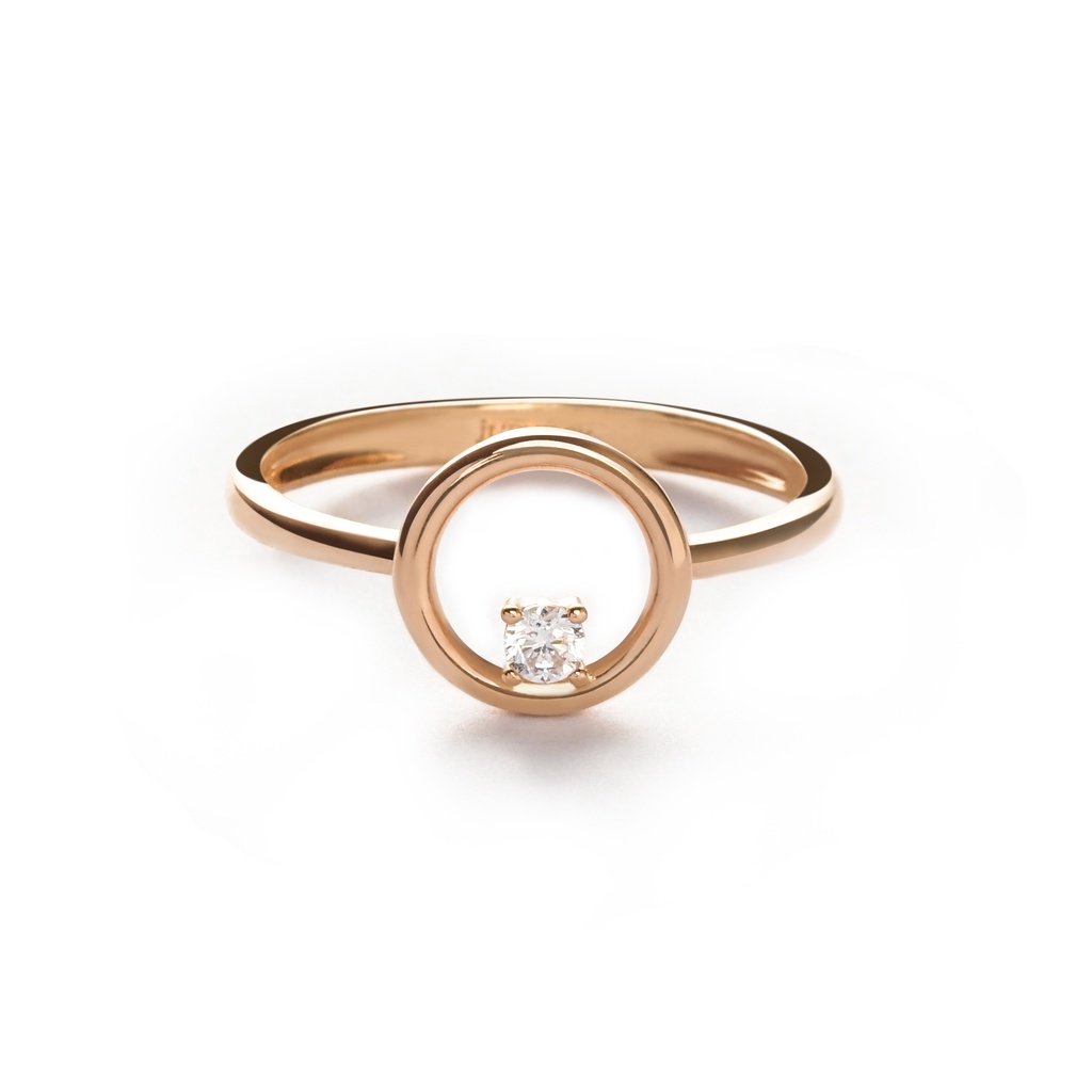 Cincin Emas 7K - Circle Of Joy Gold Ring - Back To Basic - Juene Jewelry