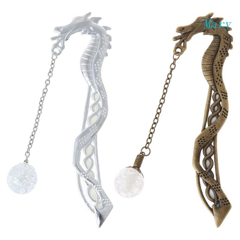Mary Retro Luminous Night Dragon Bookmark Label Pembuat Membaca Buku Alat Tulis Siswa