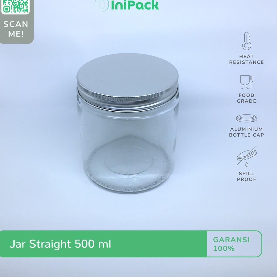 Ready Stok Toples Jar Kaca 500 ML / Botol Toples Kaca 500ML Tutup ALUMINIUM
