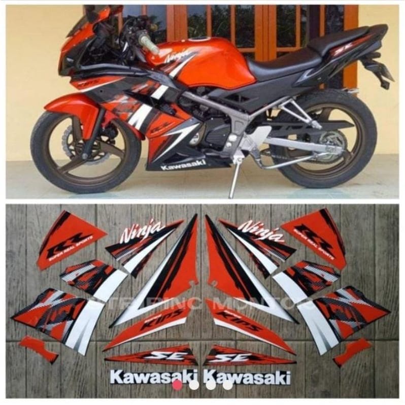 STIKER STRIPING LES LIS BODY KAWASAKI NINJA RR SE SPESIAL EDITION 2014 MERAH