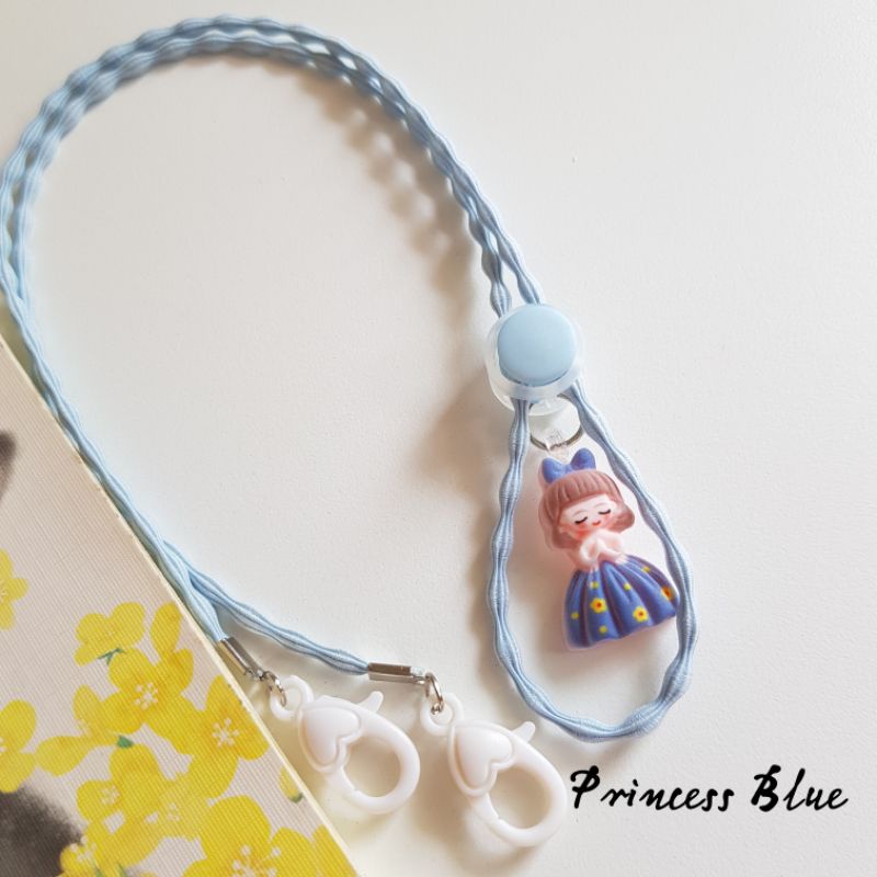 STRAP MASKER ANAK PEREMPUAN - DEWASA  2 IN 1 PRINCESS / KALUNG MASKER / TALI MASKER / LANYARD MASK STOPER 2IN1