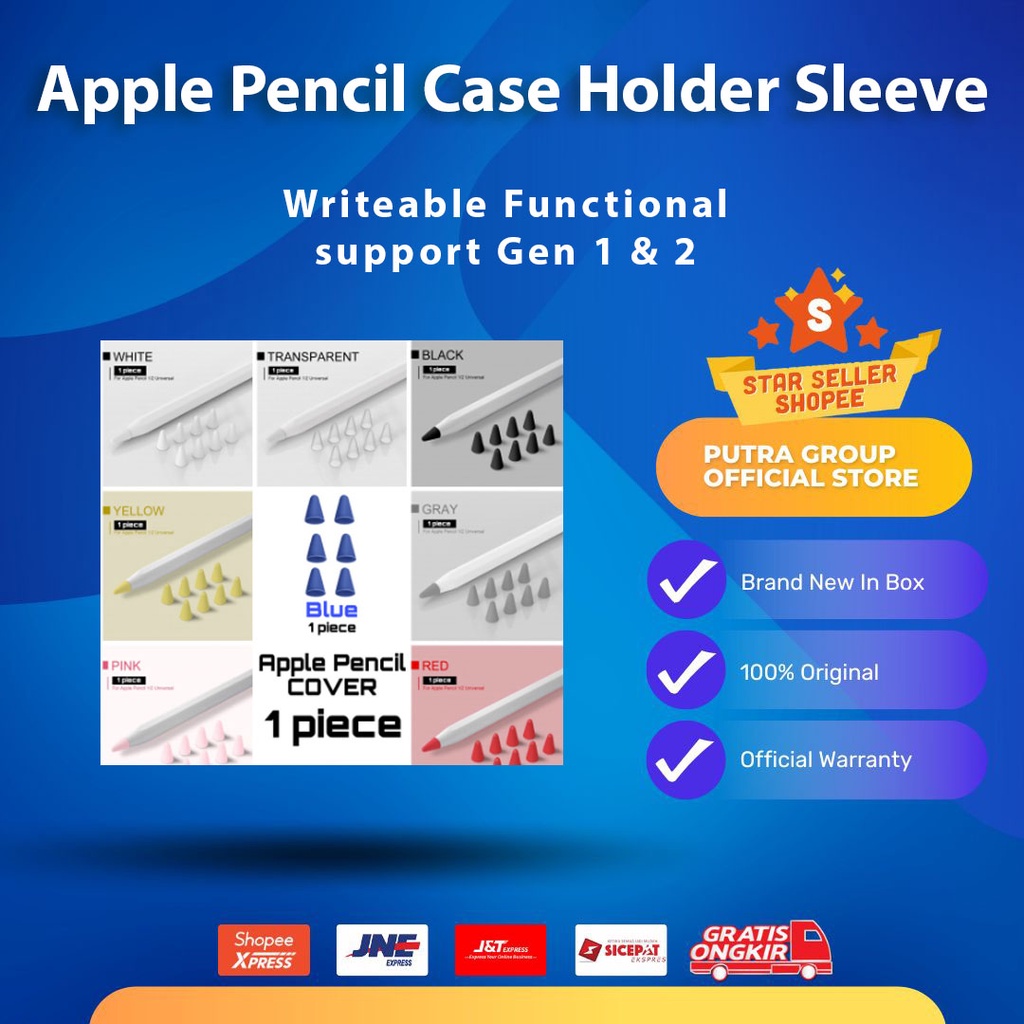 Apple Pencil Gen 1 2 Tip Nib Protection Case Cover Writeable Support