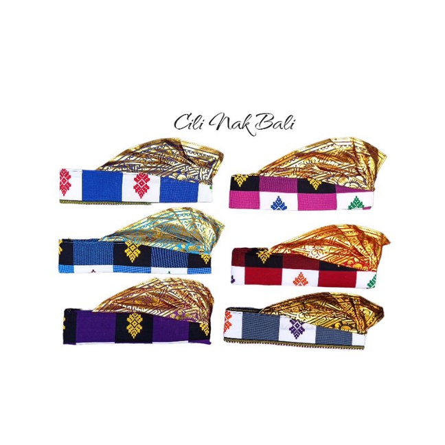 Udeng Bali Prada Ikat Kepala Pria Kotak Motif