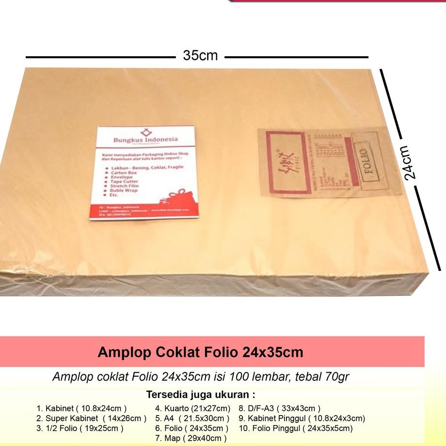

[KODE PRODUK WM9L98095] Amplop Coklat Folio (24x35cm)