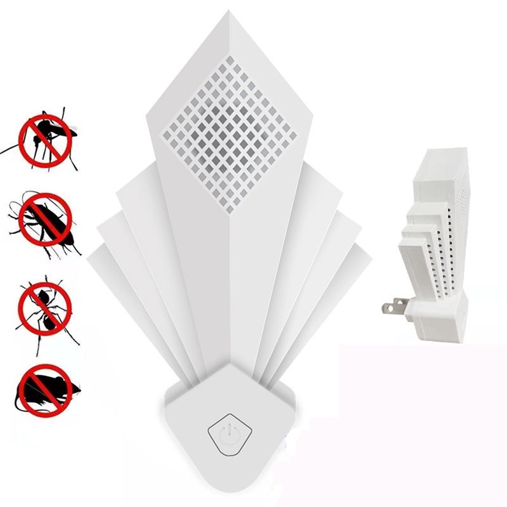 ღ Tidak Beracun Malam Lampu Nyamuk Ultrasonik Pengusir Tikus Repellent Kecoa Cerdas Serangga Ultrasonic Hama Kontrol