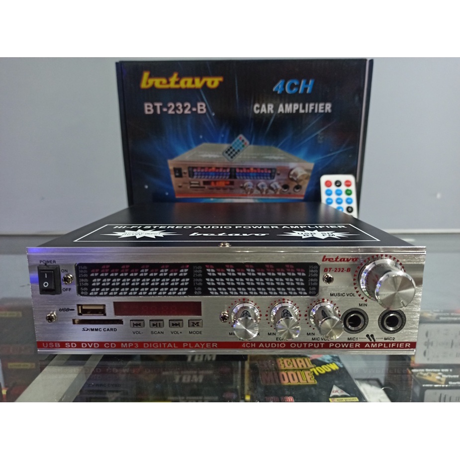 POWER AMPLIFIER BETAVO 232 B (BT,mp3,radio,usb) ARUS AC/DC 4CHANNEL