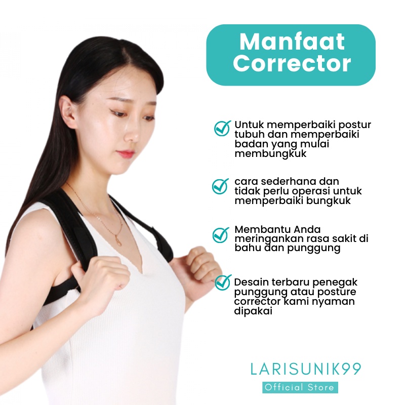 Terapi Penegak Pelurus Punggung Bungkuk CORRECTOR HARNESS Terapi Korektor Penyangga Penegak Pijit Punggung Back Posture Korektor Terapi Pijat Pemijat Punggung Bungkuk Otomatis Pria Wanita Terbaru