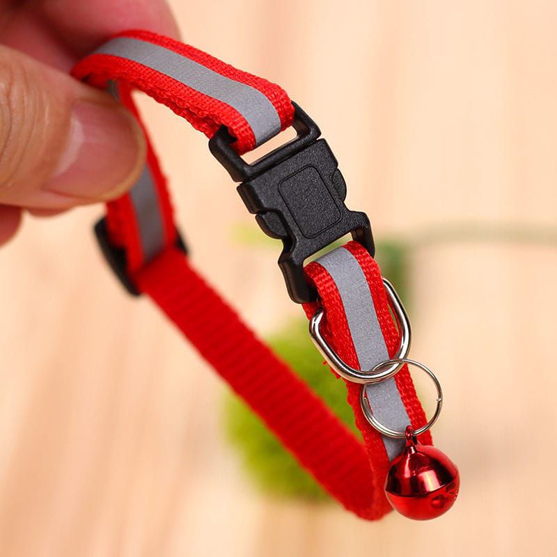 Kalung Kucing Kalung Cats Reflektif Menyala Dalam Gelap Dapat Disesuaikan Aksesoris Hewan Peliharaan FEFARM