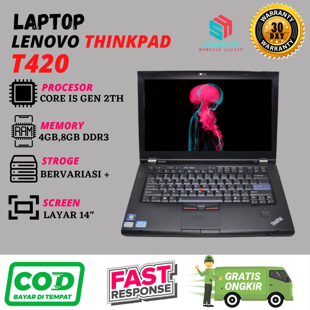 laptop lenovo thinkpad  T420 Intel Core I5 Gen 2 ram 4gb / hdd 500gb