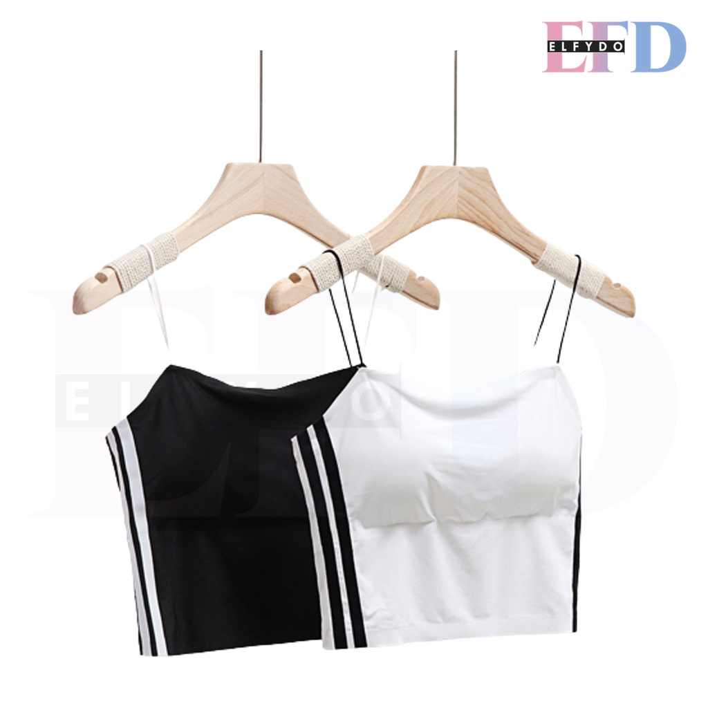 ELFYDO BRA549 Tanktop Bra Seamless Push-Up Pakain Dalam Atasan Wanita Tank Top Bralette Crop Top Garis Samping