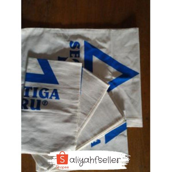 Karung Kain Terigu Segitiga Biru Blacu Untuk Prakarya Sekolah [KAIN BARU] / Karung Kain Gandum Segit