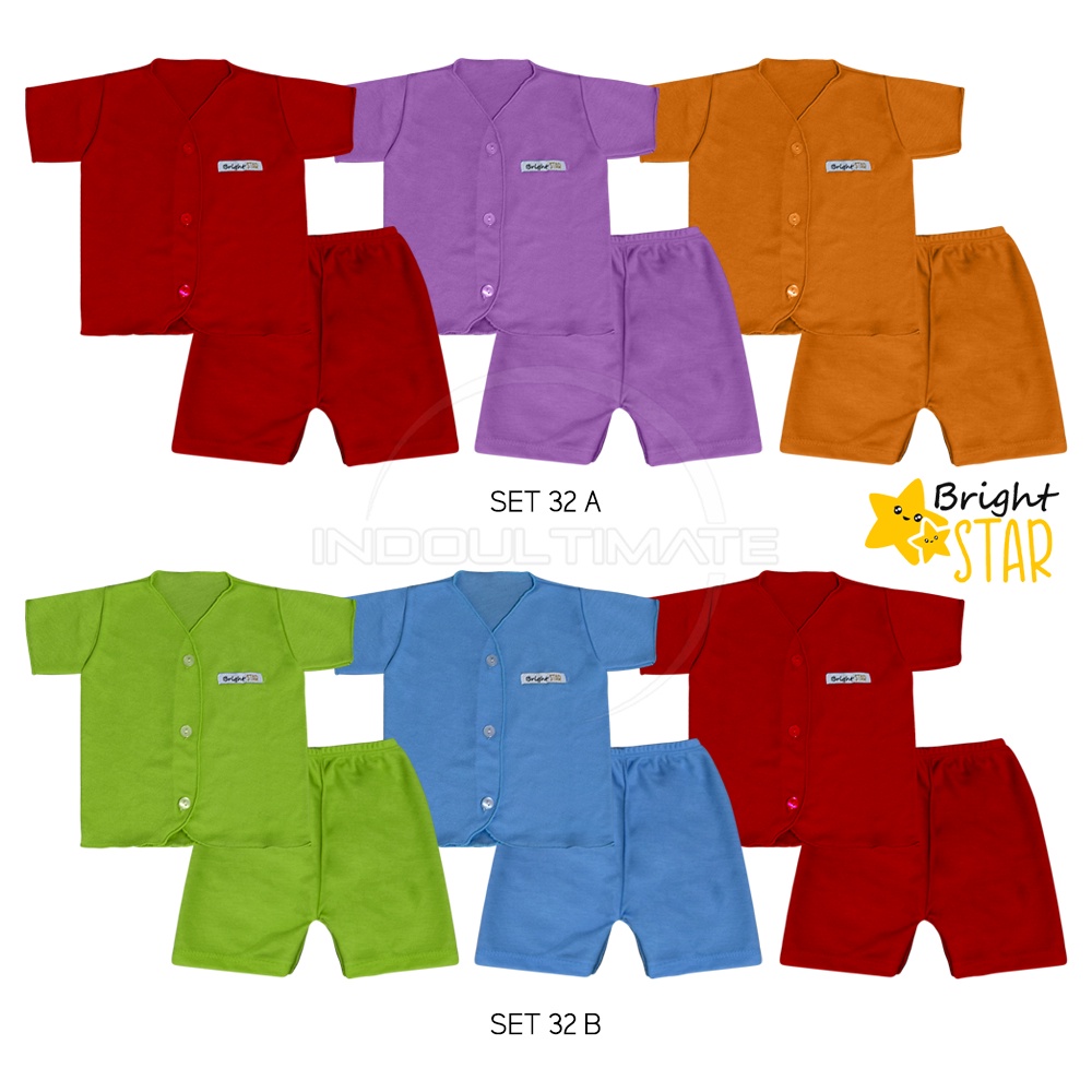 3in1 Setelan Baju Bayi BRIGHT STAR SET-33-A SET-33-B Setelan Lengan Panjang + Celana Panjang Bayi SET-32-A SET-32-B Setelan Baju Bayi Lengan Pendek + Celana Pendek Bayi Baju Bayi SET-31A SET-31B Baju Harian Bayi Atasan Kaos Bayi