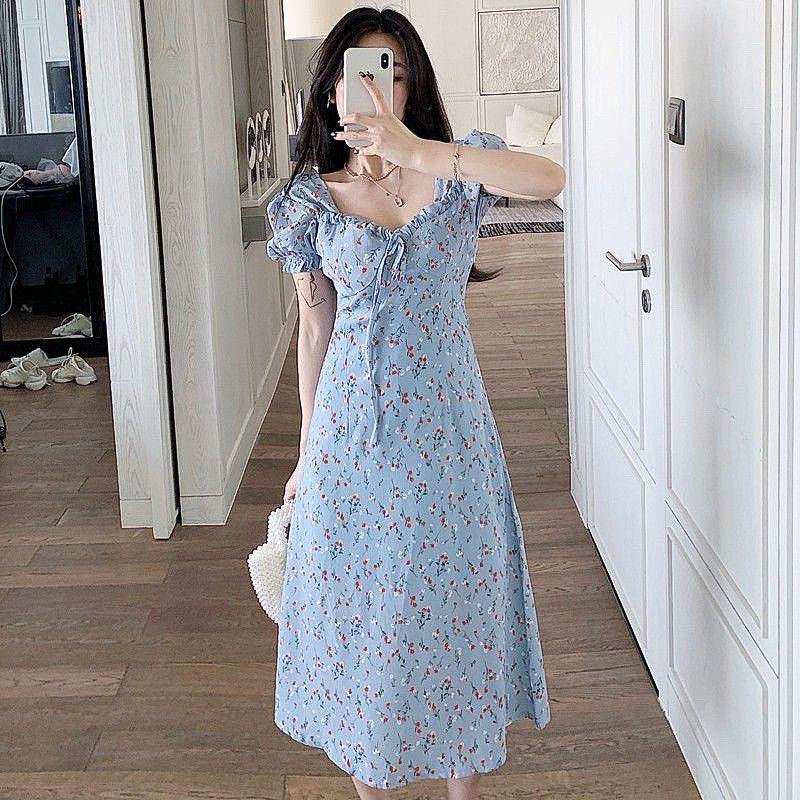 Tq88indonesia Fashion Dress Midi Wanita Terbaru /  FUJITA SHAKILA CUTE DRESS Floral / Dres Motif Bunga  Fashion / Ootd Kekinian