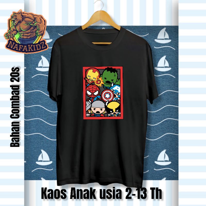KAOS ANAK AVENGERS SUPERHERO MARVEL BAJU ANAK LAKI LAKI MARVEL SUPERHERO KARAKTER AVENGERS T-SHIRT A