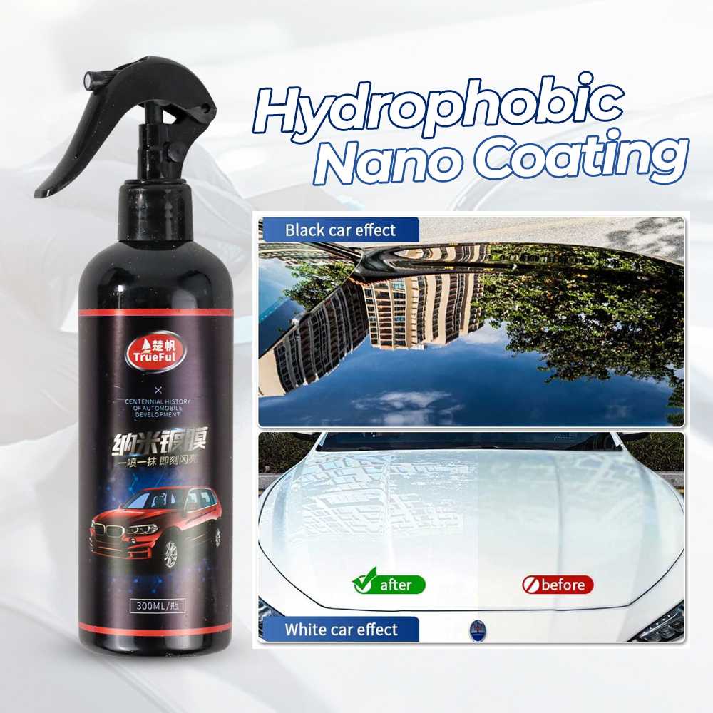 ( 100% BARANG ORI ) TrueFul Cairan Anti Air Kaca Mobil Hydrophobic Nano Coating 300ml - TF-6