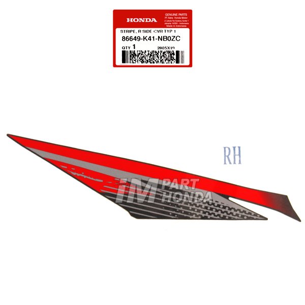 86649-K41-NB0ZC Stiker Cover Sambungan Body Kanan New Supra X 125 Fi 2019 Hitam Dof Quantum Matte Bl