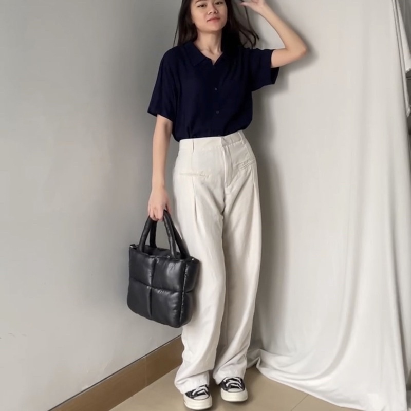 KANON - Min-Ah Basic Loose Pants - Celana kantor / kuliah pensil kulot korean look