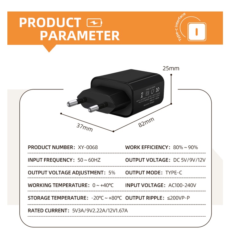 Fast Charging Type-C Interface PD3.0 Quick Charge 20W Fast Charging Quick Charger Adaptor