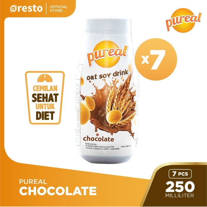 

[NEW] PAKET ISI 7 - Pureal Chocolate Oat Soy Milk 250mL / Susu Kedelai