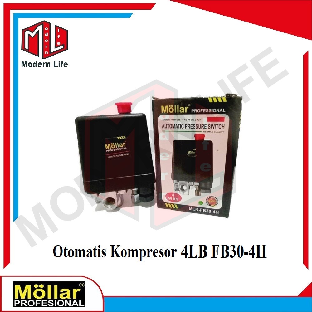 MOLLAR FB30-4H Otomatis Kompresor Pressure Switch 4 Lubang 1/4&quot;inch