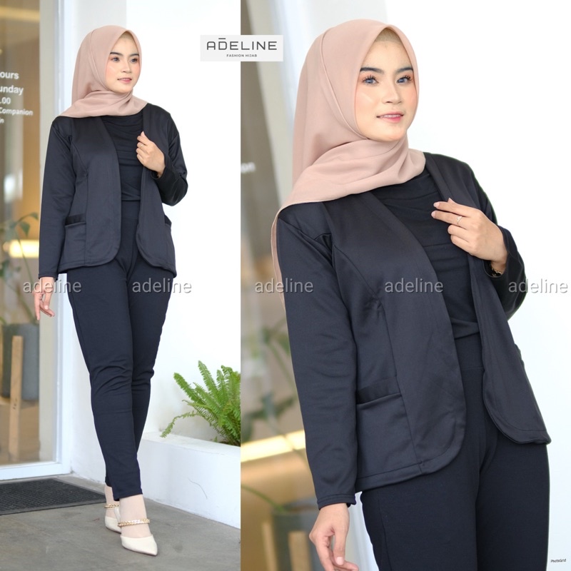 AM - Zahra Blazer Wanita Outer / Blazer Scuba Wanita kantor / 522-7112