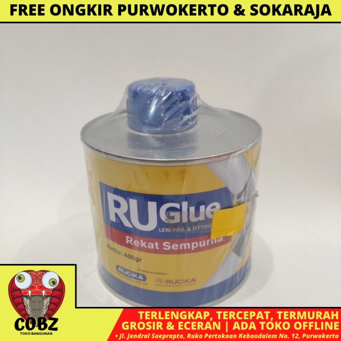 

RUGLUE 400 GR LEM PIPA PVC PLASTIK KALENG
