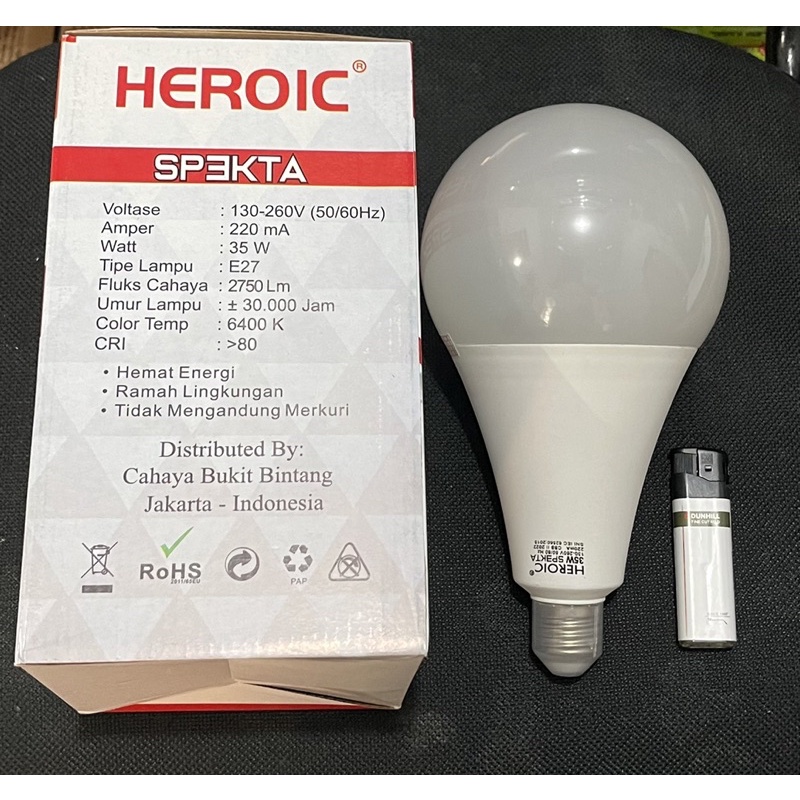 Led jumbo Heroic bulb 25w 35w sni bergaransi