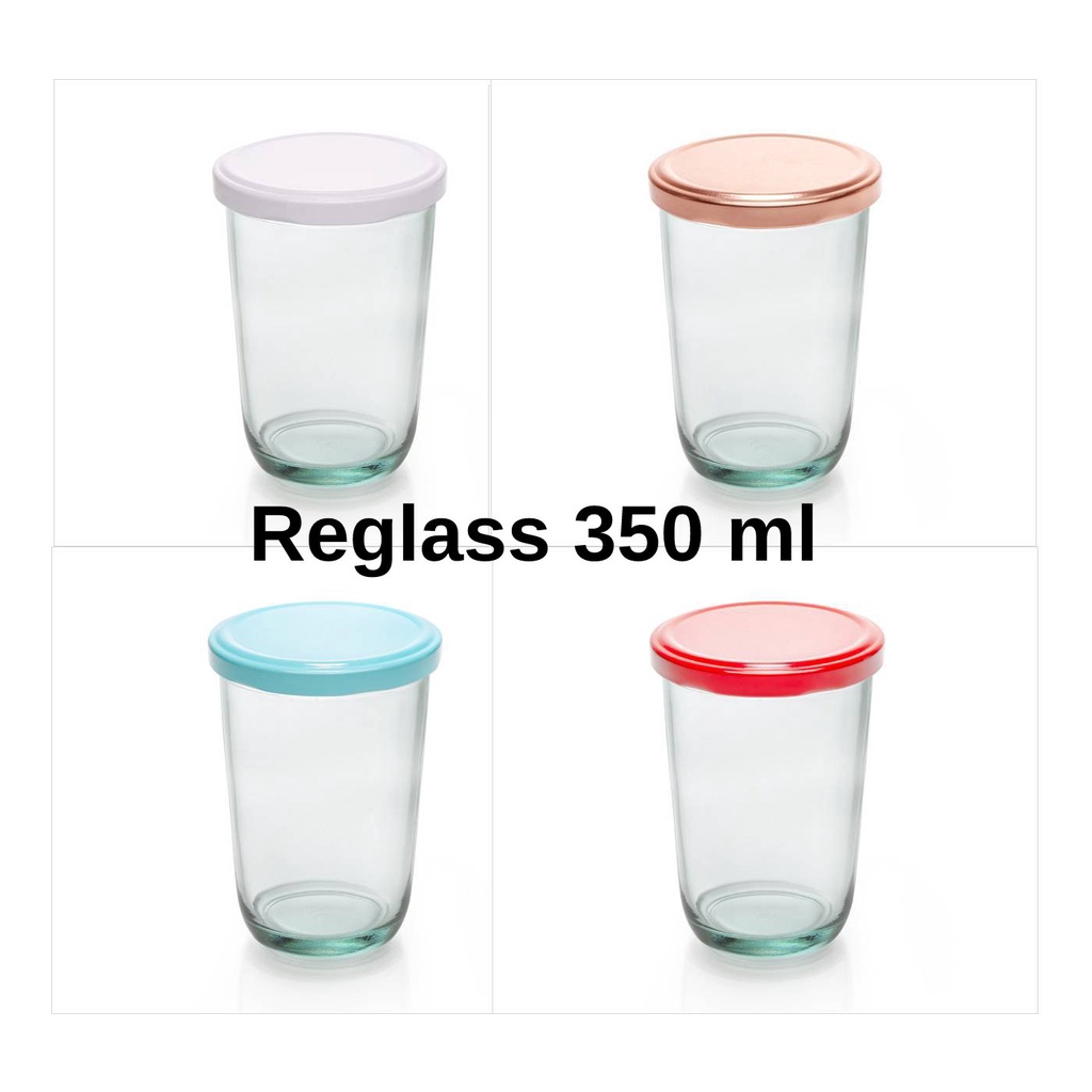 Jual Toples Jar Kaca Tutup Seng Serbaguna 350 Ml Cc Daur Ulang ReGlass Bening Overnight Oat