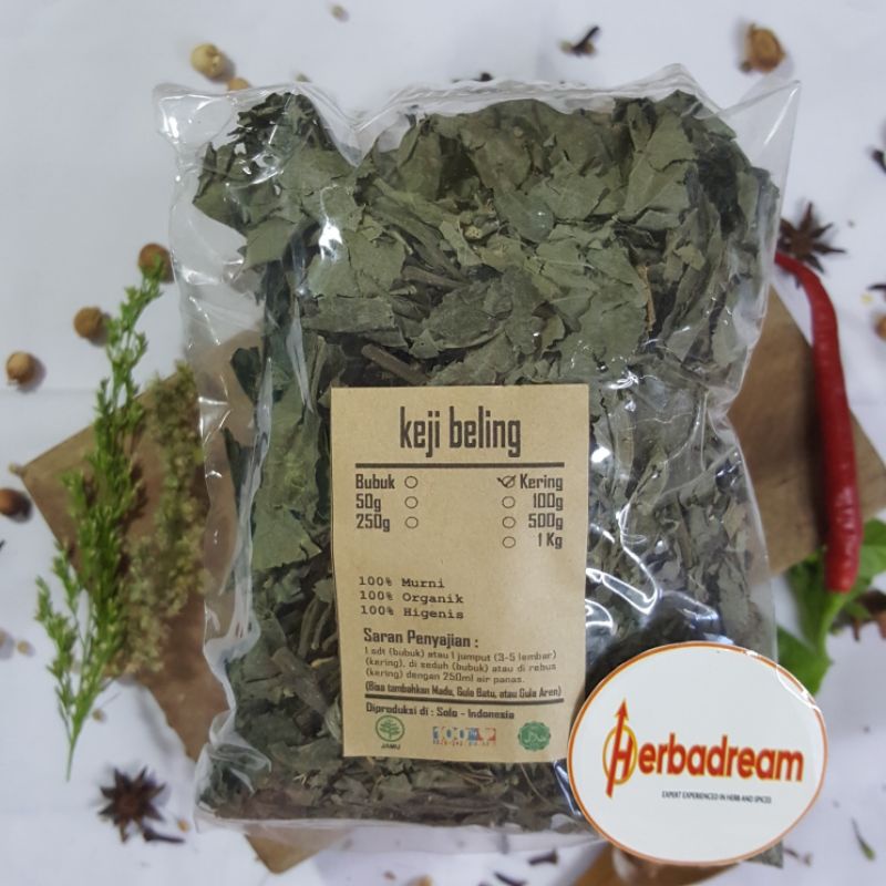

1 KG DAUN KEJI BELING KEJIBELING STROBILANTES CRISPUS PECAH BELING NGOKILO NGUKILO KERING SIMPLISIA DRIED
