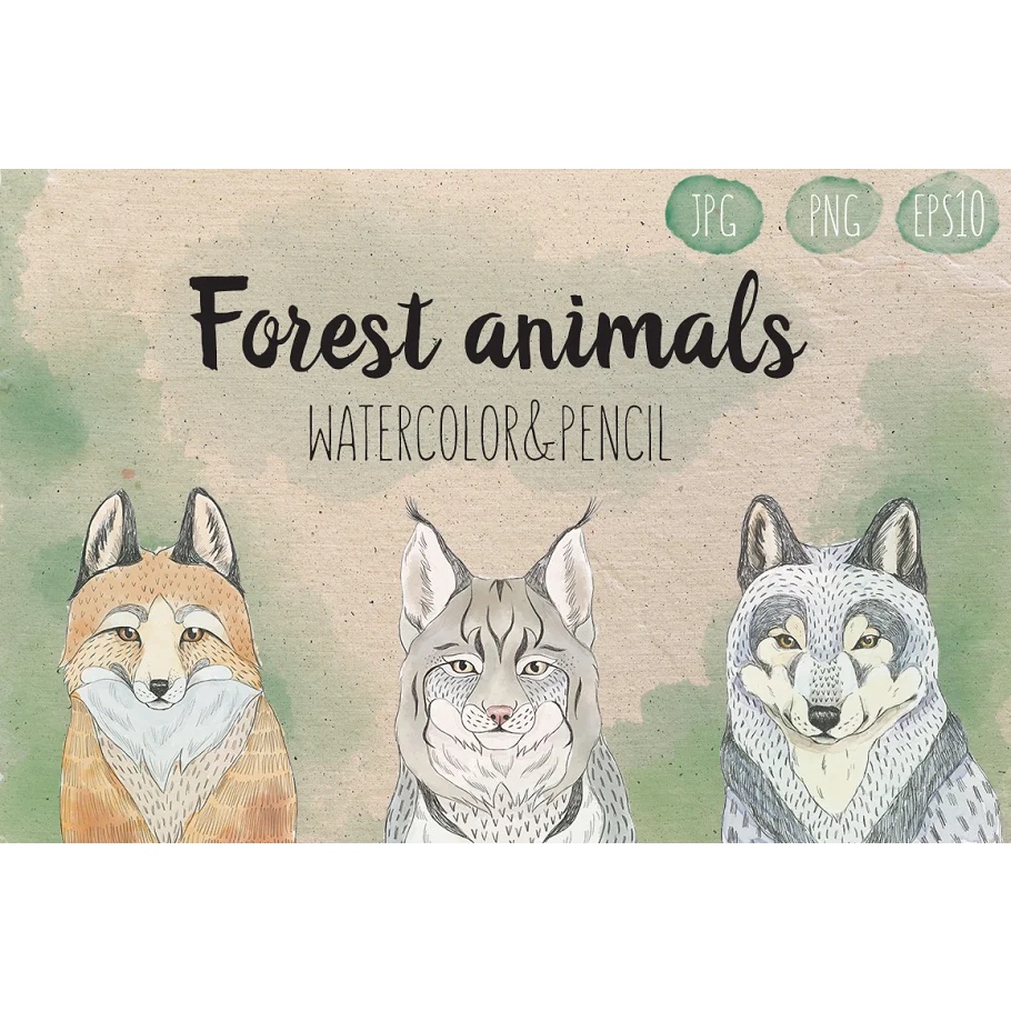 Set Of 3 Forest Animals