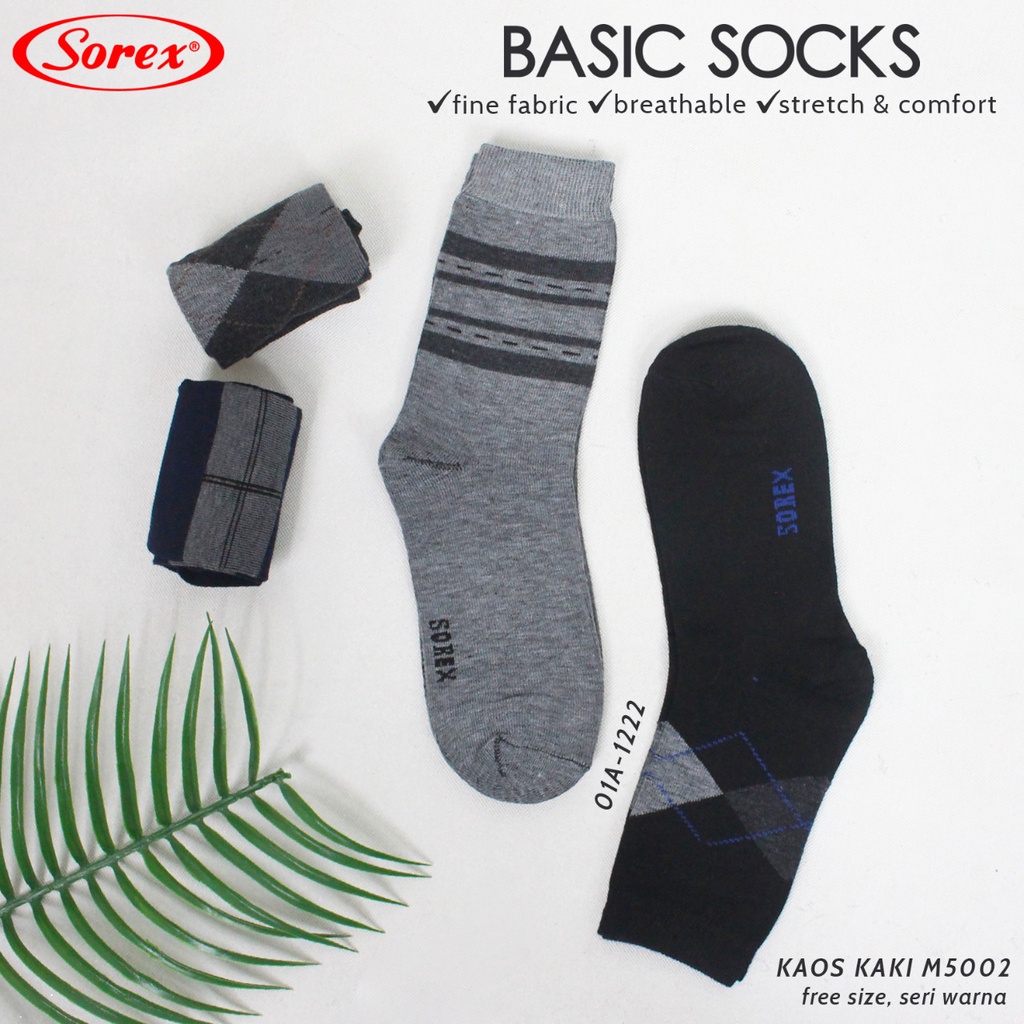 Sorex M5001-M5006 Kaos Kaki Sorex Semata Kaki Basic Socks Free Size