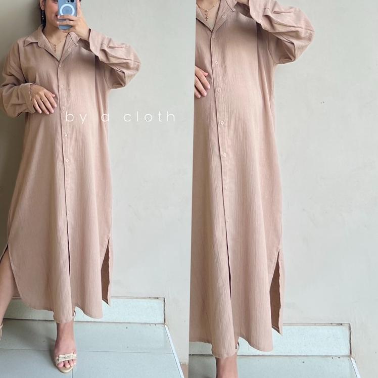 Murah Banget Oversize Dress - Shirt Dress - Linen Tunik - Oversize Tunik - Midi Dress Linen Oversize