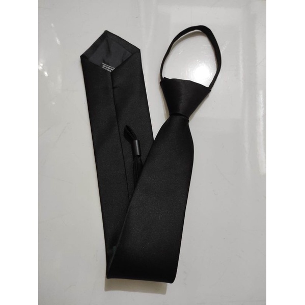 Dasi hitam polos, dasi panjang polos, dasi hitam instan siap pakai