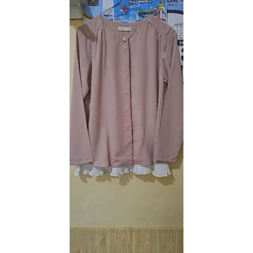 SALE PReloved branded blouse pink nude ria miranda size S