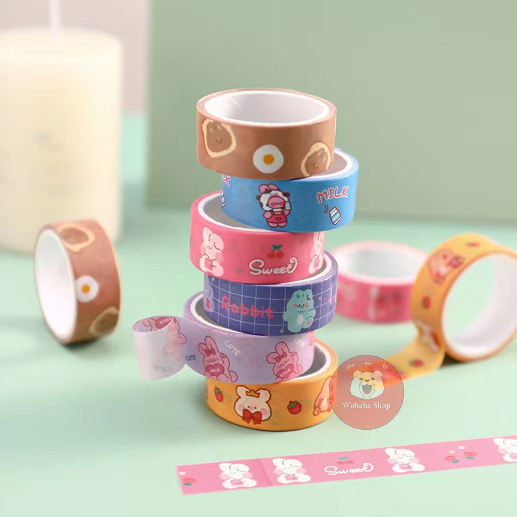 

Washi Tape Aesthetic Motif Kelinci Lucu Memo Scrapbook Planner DIY Cute