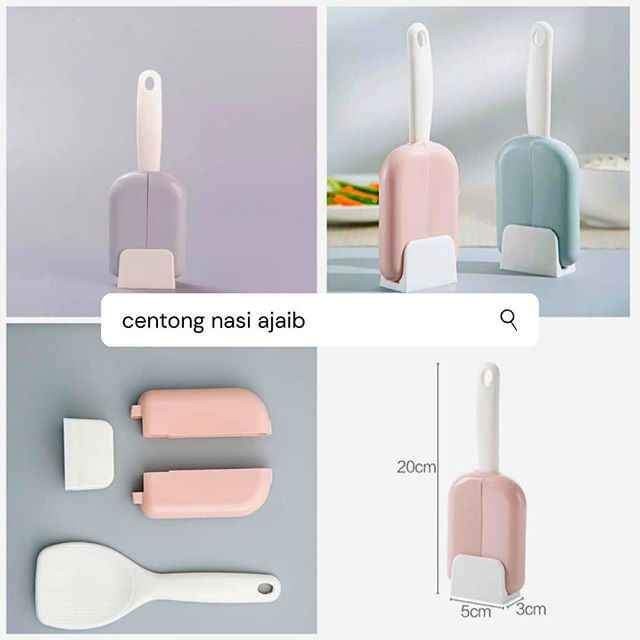 Sendok Nasi Dengan Penutup Otomatis Holder Centong Nasi Anti Lengket Sendok Nasi Rice Cooker Rice Scoop