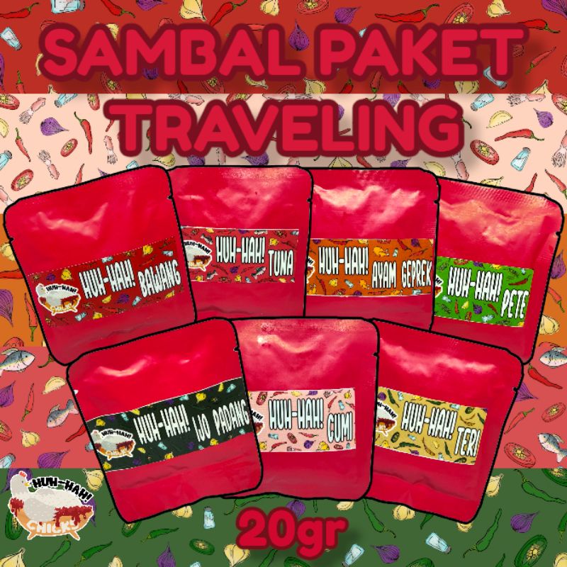 Jual HUH HAH Sambal Paket Traveling 20gr Sambal Bawang Sambal Cumi