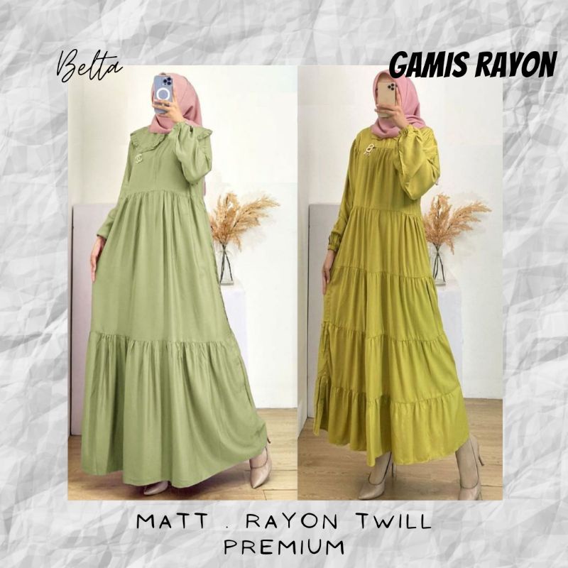 Gamis Rayon Premium Banyak Motif Twill Diamon Viscose Crinkle fit standar sampai jumbo