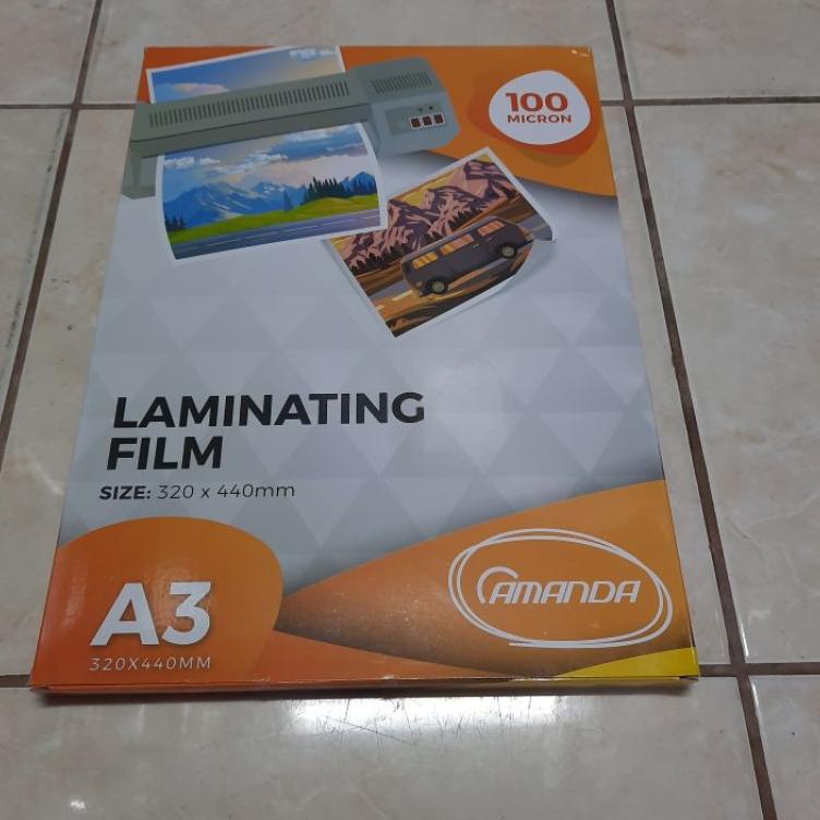 

[E-8-E »] (10 LEMBAR) Plastik Laminating A3 Amanda 100 Micron / Laminating Amanda A3-premium