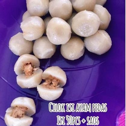 

✘ Cilok Frozen Isi Ayam Pedas Nikmat Sejati (isi 50 pcs) ,